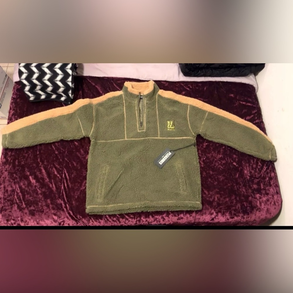 Pleasures Rewind Quarter Zip Fleece Jacket